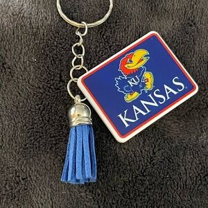 Kansas Jayhawks Keychain with Blue Tassel